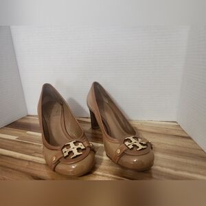 Tory Burch Beige and Brown Heels